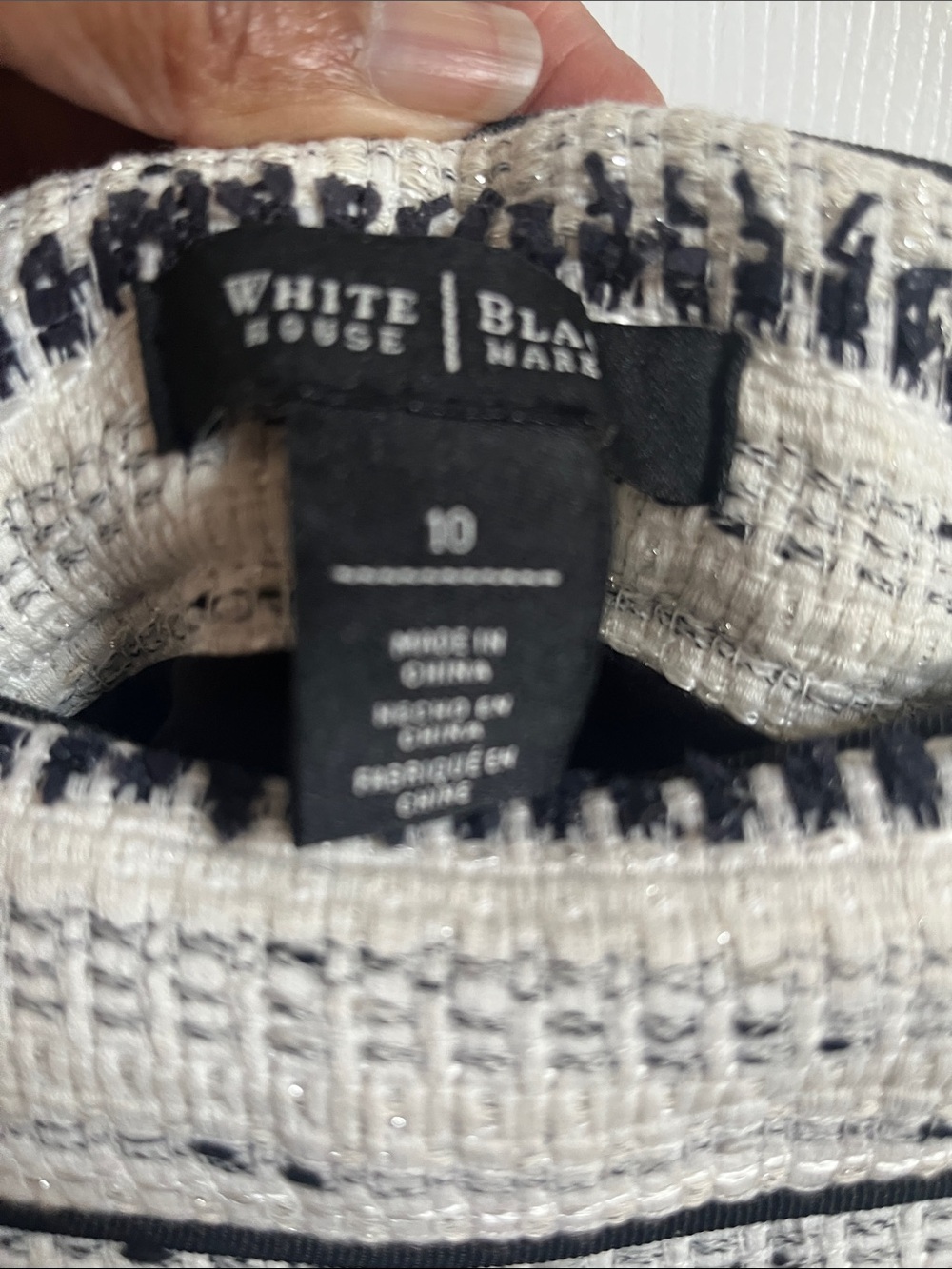 White House Black Market Black & White Tweed Jacket & Skirt - Picture 6 of 8